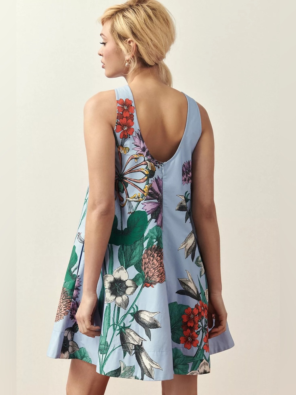 Anthropologie Maeve The Keiko Mini Dress Size XS Floral Mini Flare